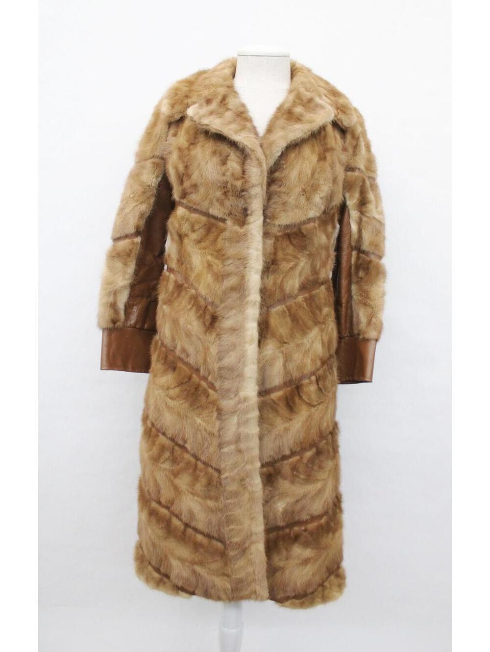 Excellent Canadian Pastel Mink Fur & Leather Coat Jacket Women Woman Size 2-4